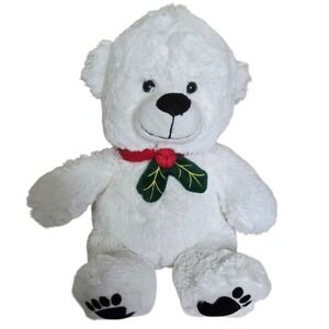 Fiesta‎ Hollybeary Christmas Polar Bear Plush 11" White Holiday Winter Cute